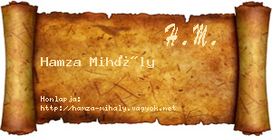 Hamza Mihály névjegykártya